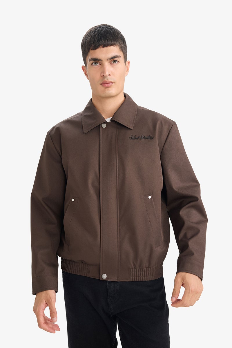 DeFacto Brown Man Oversize Fit Puffer Jacket Casual - Image 3